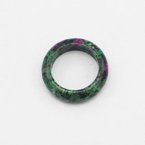 Natural Gemstone Finger Ring, Ruby in Zoisite, Donut, Unisex, mixed colors, 6mm, US Ring Size:8, Sold By PC