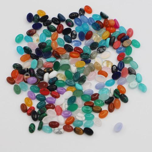 Natural Gemstone Cabochons, Natural Stone, Oval, DIY & different materials for choice, more colors for choice, 4x6mm, Sold By PC