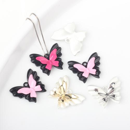 Tibetan Style Enamel Pendants, Butterfly, plated, DIY, more colors for choice, nickel, lead & cadmium free, 20x17mm, 100PCs/Bag, Sold By Bag