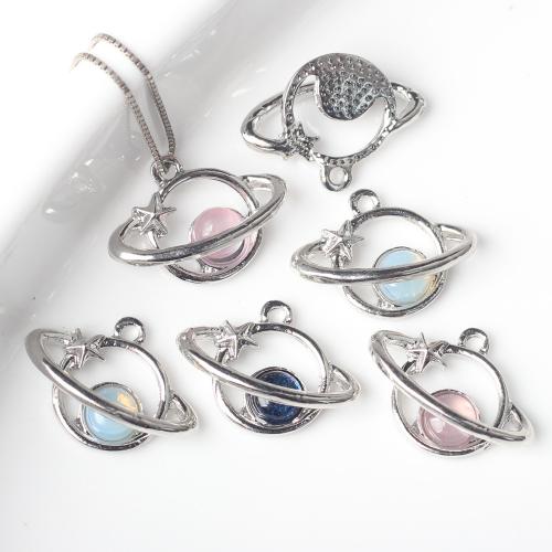 Resin Tibetan Style Pendants, with Resin, silver color plated, DIY, more colors for choice, nickel, lead & cadmium free, 19x14mm, 100PCs/Bag, Sold By Bag