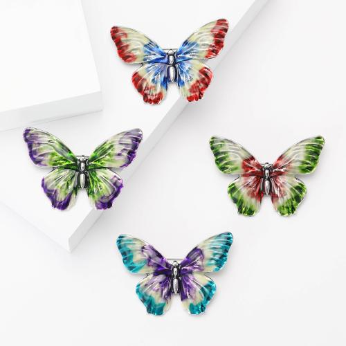 Tibetan Style Brooches, Butterfly, silver color plated, DIY & enamel, more colors for choice, nickel, lead & cadmium free, Sold By PC