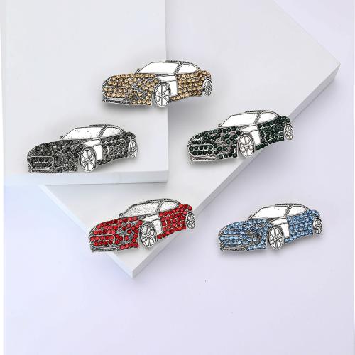 Tibetan Style Brooches, Car, plated, for woman & with rhinestone, more colors for choice, nickel, lead & cadmium free, Sold By PC
