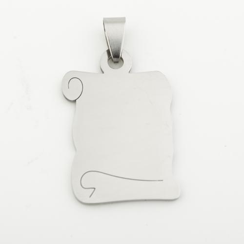 Stainless Steel Pendants, 304 Stainless Steel, silver color plated, DIY, silver color, 32x22x1mm, 10PCs/Bag, Sold By Bag