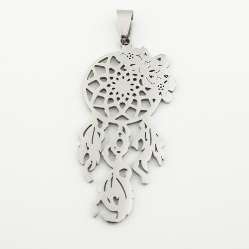 Stainless Steel Pendants, 304 Stainless Steel, silver color plated, DIY, silver color, 52x25x1mm, Hole:Approx 4mm, Sold By PC