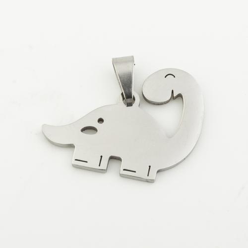 Stainless Steel Animal Pendants, 304 Stainless Steel, silver color plated, DIY, silver color, 25x20x1mm, Hole:Approx 4mm, 10PCs/Bag, Sold By Bag
