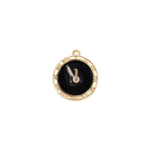 Cubic Zirconia Micro Pave Brass Pendant real gold plated DIY & micro pave cubic zirconia & enamel Sold By PC