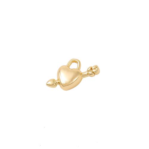 Bijoux pendentifs en laiton, coeur, Plaqué d'or, DIY, doré, 8x12mm, Vendu par PC