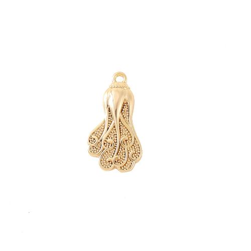 Brass Jewelry Pendants, real gold plated, DIY, golden, 17x9mm, Sold By PC