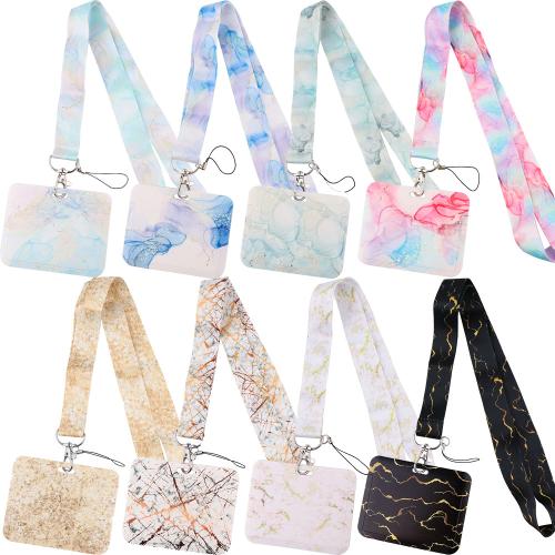Polyester Lanyard Card Holder with Wax Cord & Plastic & Zinc Alloy multifunctional Sold By PC