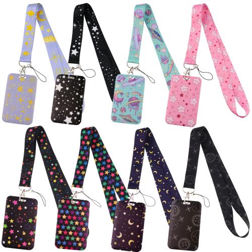 Polyester Lanyard Card Holder, with Wax Cord & Plastic & Tibetan Style, multifunctional & different styles for choice & different designs for choice, more colors for choice, Sold By PC