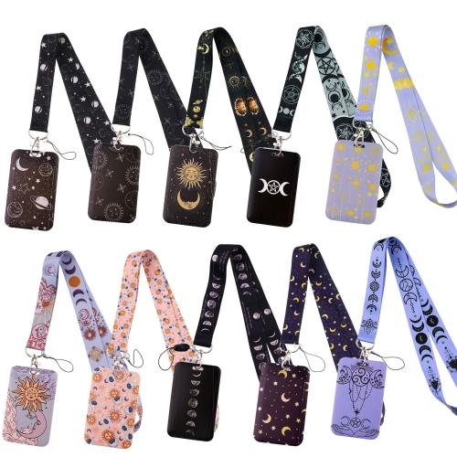 Polyester Lanyard Card Holder, with Polypropylene(PP) & Wax Cord & Plastic & Tibetan Style, multifunctional & different styles for choice & different designs for choice, more colors for choice, Sold By PC