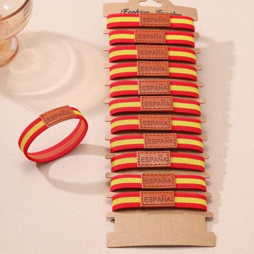 Bijoux bracelets de mode, tissu, fait à la main, 12 pièces & unisexe, rouge, Longueur:Environ 16 cm, Vendu par fixé