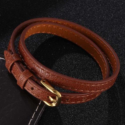 PU Leather Cord Bracelets, 304 Stainless Steel, with PU Leather, Vacuum Ion Plating, Unisex, more colors for choice, Sold By PC