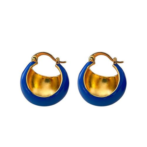 Brass Lever Back Earring, Geometrical Pattern, plated, for woman & enamel, more colors for choice, 19x21mm, Sold By Pair