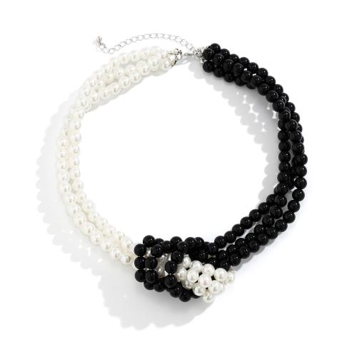 Plastic Pearl Necklace with 7cm extender chain fashion jewelry & multilayer & for woman Length Approx 40 cm Sold By PC