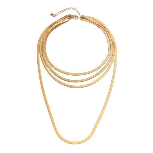 Brass Necklace, fashion jewelry & multilayer & for woman, more colors for choice, Sold By PC