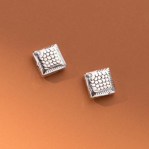 Spacer Χάντρες Κοσμήματα, 925 ασημένιο ασήμι, DIY, 8x7.50x3.50mm, Τρύπα:Περίπου 1.1mm, Sold Με PC