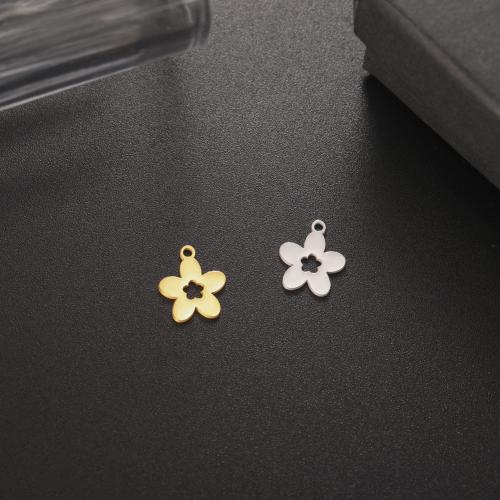 Stainless Steel Flower Pendant 304 Stainless Steel petals Vacuum Ion Plating DIY Sold By PC