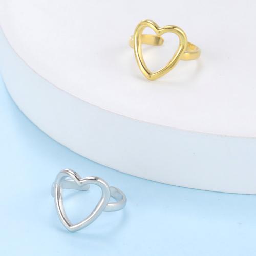 Stainless Steel Finger Ring, 304 Stainless Steel, Heart, Vacuum Ion Plating, fashion jewelry & Unisex, more colors for choice, Sold By PC