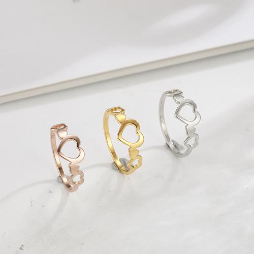 Δαχτυλίδια ζευγάρι Finger, 304 από ανοξείδωτο χάλυβα, Καρδιά, κοσμήματα μόδας & για άνδρες και γυναίκες & διαφορετικό μέγεθος για την επιλογή, περισσότερα χρώματα για την επιλογή, Sold Με PC