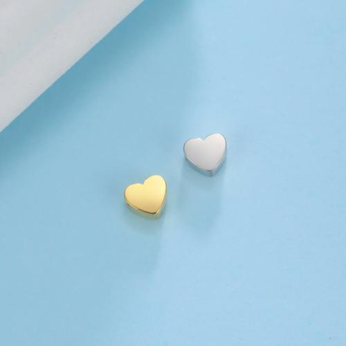 Stainless Steel Beads 304 Stainless Steel Heart Vacuum Ion Plating DIY Sold By PC