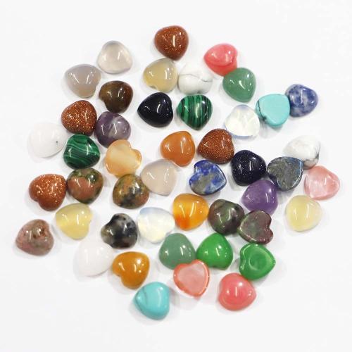 Natural Gemstone Cabochons, Natural Stone, Heart, DIY & different materials for choice, more colors for choice, 10x5mm, Sold By PC