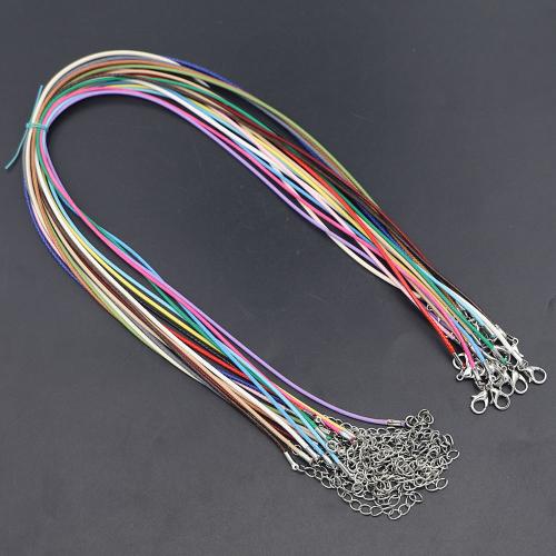 Fashion Necklace Cord, Wax Cord, Oval, DIY, more colors for choice, 1.50mm, Length:Approx 50 cm, Sold By PC