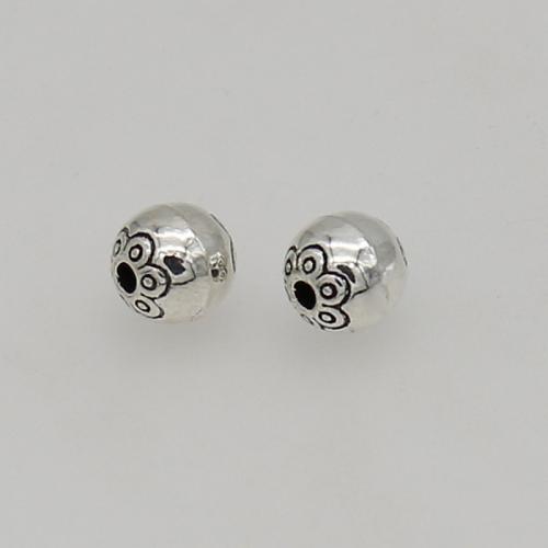 Zinc Alloy Spacer Beads Round silver color plated DIY nickel lead & cadmium free 8mm Approx 2mm Approx Sold By Bag