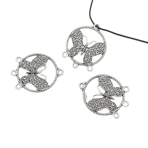 Zinc Alloy Connector Butterfly silver color plated DIY & 1/3 loop nickel lead & cadmium free Approx 2mm Approx Sold By Bag