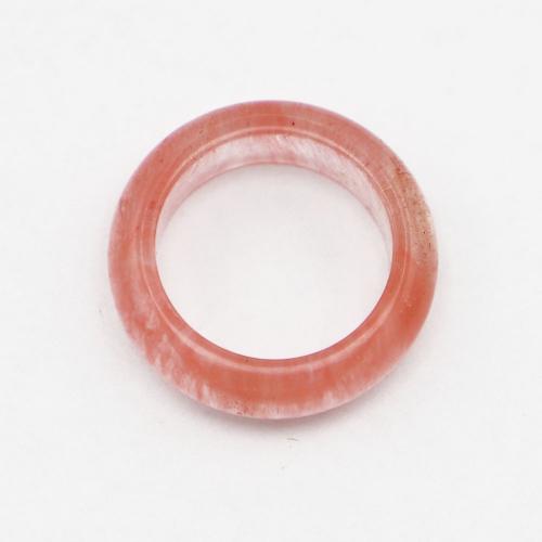 Natürlicher Quarz-Fingerring, Kirsche Quarz, Kreisring, unisex & verschiedene Größen vorhanden, Rosa, 6mm, verkauft von PC