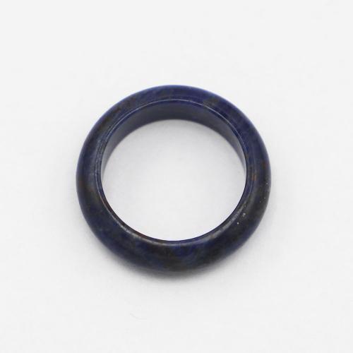Natural Gemstone Finger Ring, Sodalite, Donut, Unisex, blue, 6mm, US Ring Size:8, Sold By PC