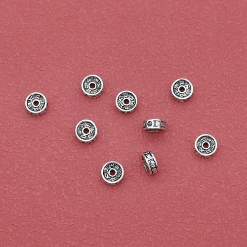 Tibetan Style Spacer Beads, silver color plated, DIY, nickel, lead & cadmium free, 7x3mm, Hole:Approx 1.5mm, Approx 200PCs/Bag, Sold By Bag