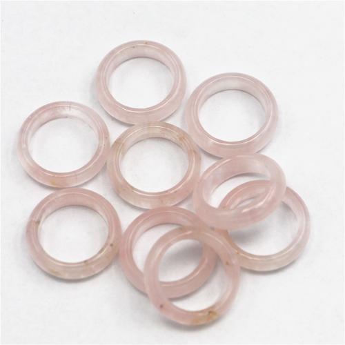 Natural Quartz Finger Ring, Rose Quartz, Donut, Unisex & different size for choice, pink, 6mm, Sold By PC