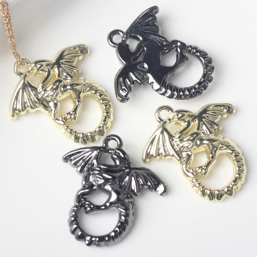 Tibetan Style Animal Pendants, Dragon, plated, DIY, more colors for choice, nickel, lead & cadmium free, 22x21mm, 100PCs/Bag, Sold By Bag