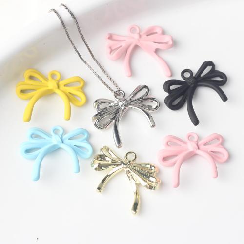 Tibetan Style Bowknot Pendants, painted, DIY, more colors for choice, nickel, lead & cadmium free, 22x20mm, 10PCs/Bag, Sold By Bag