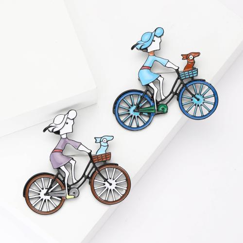Acrylic Brooch, Bike, plated, for woman & enamel, more colors for choice, Sold By PC