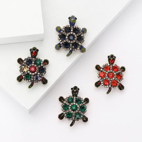 Tibetan Style Brooches, Animal, plated, for woman & with rhinestone, more colors for choice, Sold By PC