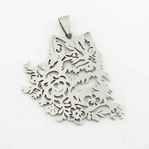 Stainless Steel Pendants, 304 Stainless Steel, silver color plated, DIY, silver color, 42x40x1mm, Hole:Approx 4mm, Sold By PC