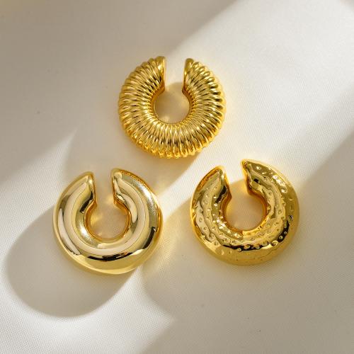 Stainless Steel Huggie Hoop Earring 304 Stainless Steel gold color plated fashion jewelry golden Sold By Pair