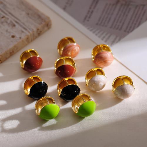 Brass Stud Earring, gold color plated, fashion jewelry & enamel, more colors for choice, nickel, lead & cadmium free, 13x13mm, Sold By Pair