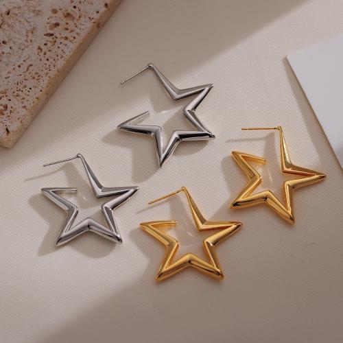 Brass Stud Earring, Star, plated, fashion jewelry, more colors for choice, nickel, lead & cadmium free, 35x35mm, Sold By Pair