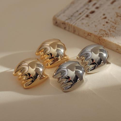 Brass Stud Earring, plated, fashion jewelry, more colors for choice, nickel, lead & cadmium free, 24x21mm, Sold By Pair