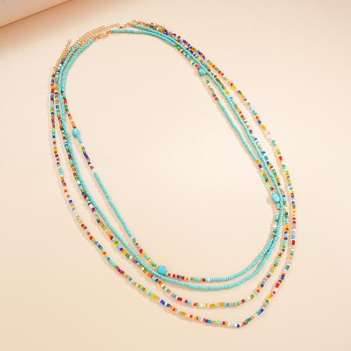 Body Chain Jewelry, Tibetan Style, with Seedbead & turquoise, 4 pieces & fashion jewelry & Unisex, multi-colored, Sold By Set