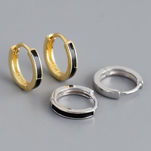 925 Sterling Silver Hoop Earrings for woman & enamel Sold By Pair