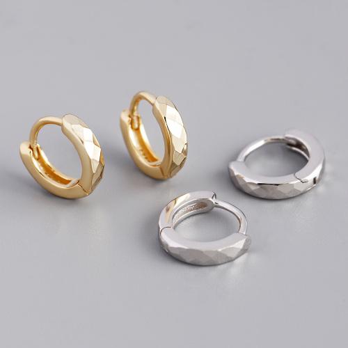 925 Sterling Silver Hoop Earrings, for woman, more colors for choice, 10x10.50mm, Sold By Pair