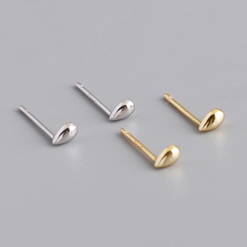 925 Sterling Silver Stud Earrings, for woman, more colors for choice, 4x2.60mm, Sold By Pair