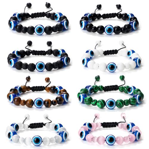 Gemstone Bracelets, with Wax Cord, different materials for choice & Unisex, more colors for choice, Length:Approx 17-28 cm, Sold By PC