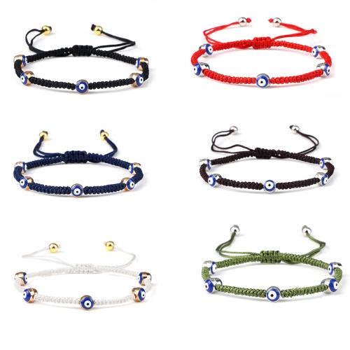 Bracelet en alliage de zinc, avec corde en nylon & laiton, unisexe, plus de couleurs à choisir, Longueur:Environ 17-28 cm, Vendu par PC