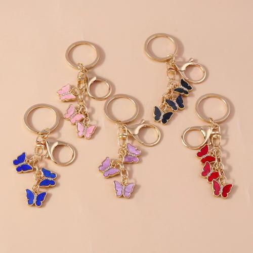 Tibetan Style Key Clasp, with Acrylic, portable & DIY & with rhinestone, more colors for choice, Sold By PC