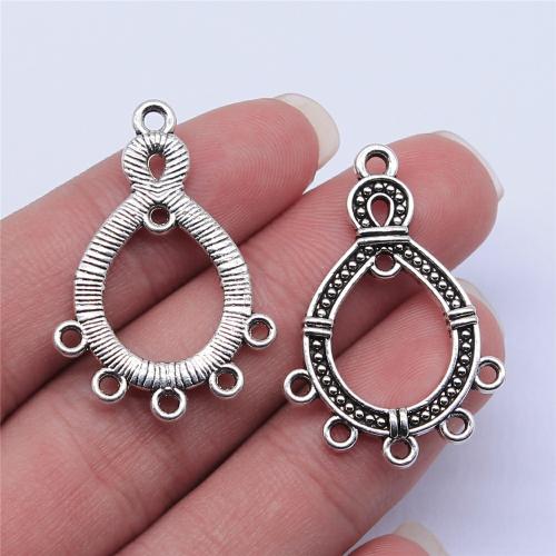 Tibetan Style Connector, antique silver color plated, DIY & 2/5 loop, 36x24mm, Sold By PC